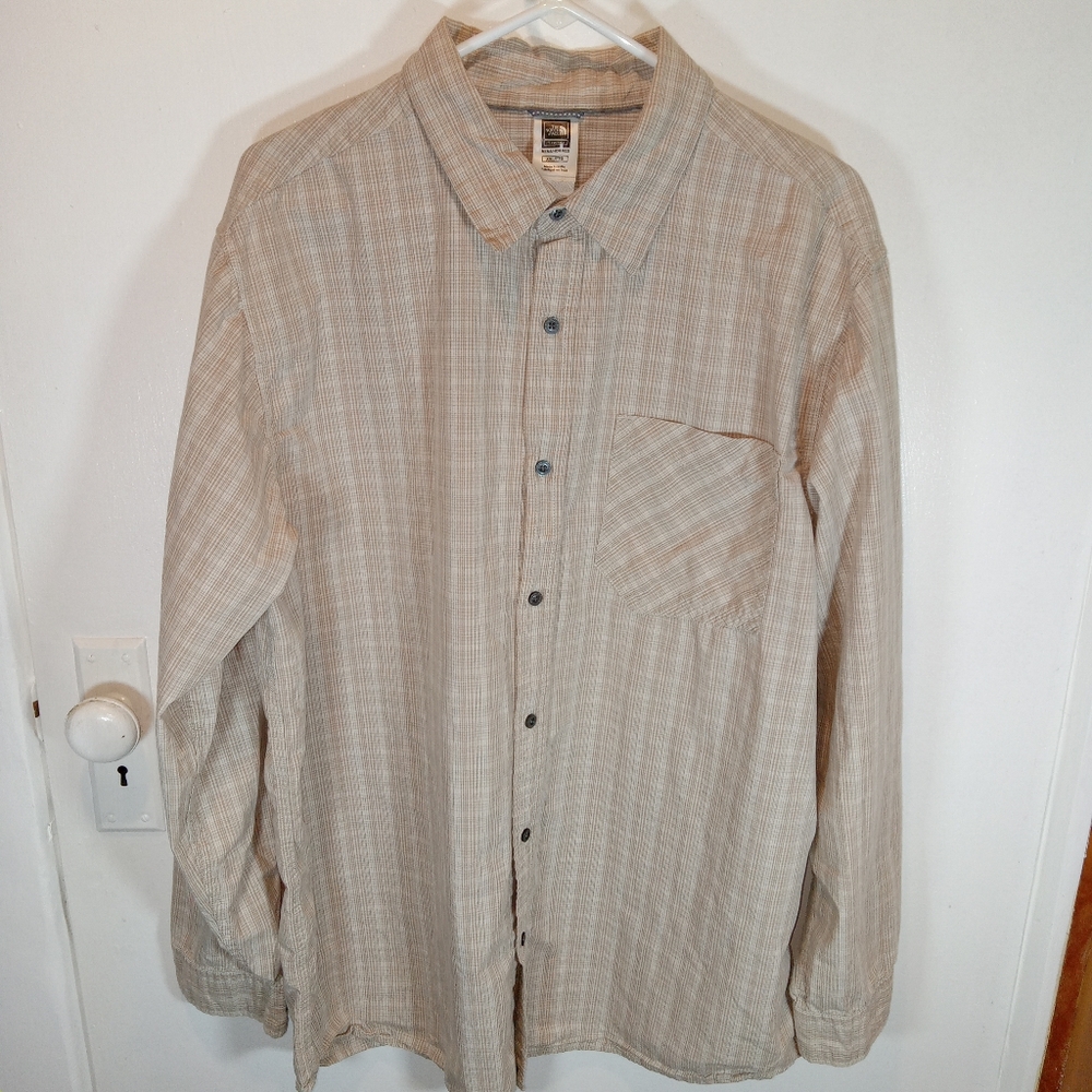 The North Face Men's XXL Button Down Shirt Light Tan White